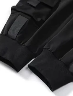 Men's Cargo Pants Cargo Trousers Joggers Trousers Cropped Pants Drawstring Elastic Waist Multi Pocket Letter Comfort Wearable Casual Daily Holiday Sports Fashion Black Green