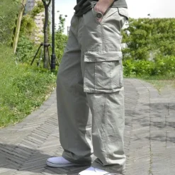 Men's Cargo Pants Cargo Trousers Baggy Pants Flap Pocket Plain Breathable Outdoor Daily Big and Tall Black Green