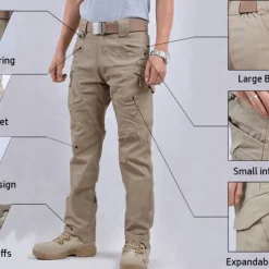 Men's Cargo Pants Cargo Trousers Combat Trousers Tactical Pants Solid Color Ripstop Breathable Going out Streetwear Designer Casual Black Green