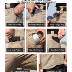 Men's Cargo Pants Cargo Trousers Combat Trousers Tactical Pants Solid Color Ripstop Breathable Going out Streetwear Designer Casual Black Green