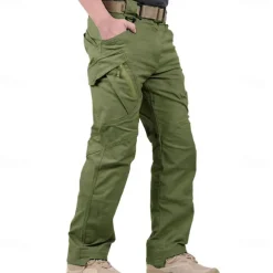 Men's Cargo Pants Cargo Trousers Combat Trousers Tactical Pants Solid Color Ripstop Breathable Going out Streetwear Designer Casual Black Green