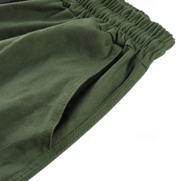 Men's Cargo Pants Cargo Trousers Drawstring Elastic Waist Multi Pocket Plain Wearable Outdoor Daily Camping & Hiking Fashion Classic Lake blue Black