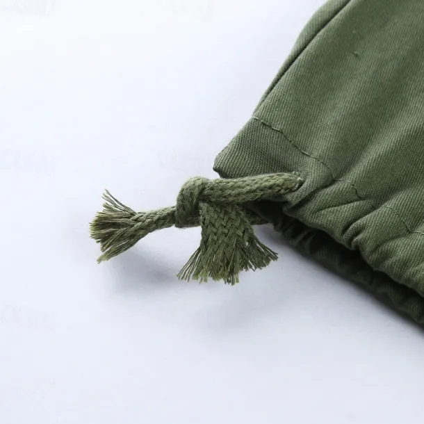 Men's Cargo Pants Cargo Trousers Drawstring Elastic Waist Multi Pocket Plain Wearable Outdoor Daily Camping & Hiking Fashion Classic Lake blue Black