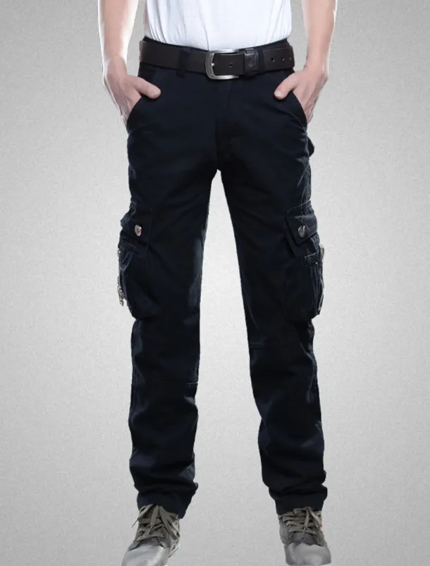 Men's Cargo Pants Cargo Trousers Trousers Work Pants Multi Pocket Solid Color Plaid Comfort Breathable Full Length Formal Business Cotton 100% Cotton Casual Slim ArmyGreen Black Stretchy