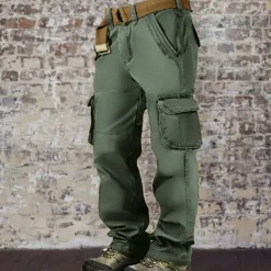 Men's Cargo Pants Cargo Trousers Trousers Multi Pocket Plain Wearable Outdoor Casual Daily Fashion Classic Army Yellow Black