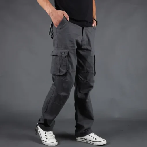 Men's Cargo Pants Cargo Trousers Trousers Tactical Work Pants Straight Leg Flap Pocket Plain Comfort Breathable Full Length Outdoor Work Basic Tactical Black Army Green Inelastic