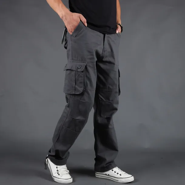 Men's Cargo Pants Cargo Trousers Trousers Tactical Work Pants Straight Leg Flap Pocket Plain Comfort Breathable Full Length Outdoor Work Basic Tactical Black Army Green Inelastic