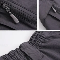 Men's Cargo Pants Cargo Trousers Tactical Pants Trousers Hiking Pants Elastic Waist Multi Pocket Plain Waterproof Quick Dry Full Length Outdoor Casual Camping & Hiking Fashion Streetwear Black Green