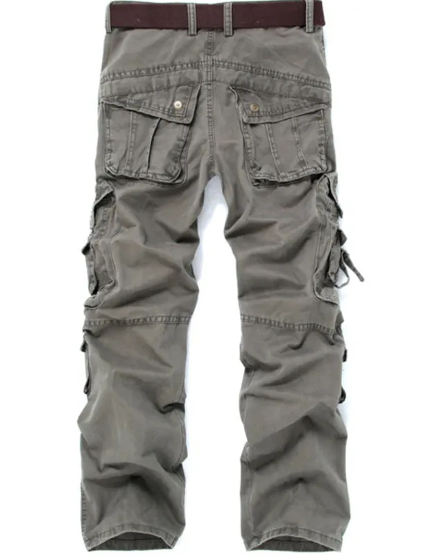 Men's Cargo Pants Cargo Trousers Trousers Multi Pocket Straight Leg Solid Colored Comfort Wearable Outdoor Daily 100% Cotton Sports Stylish ArmyGreen Black