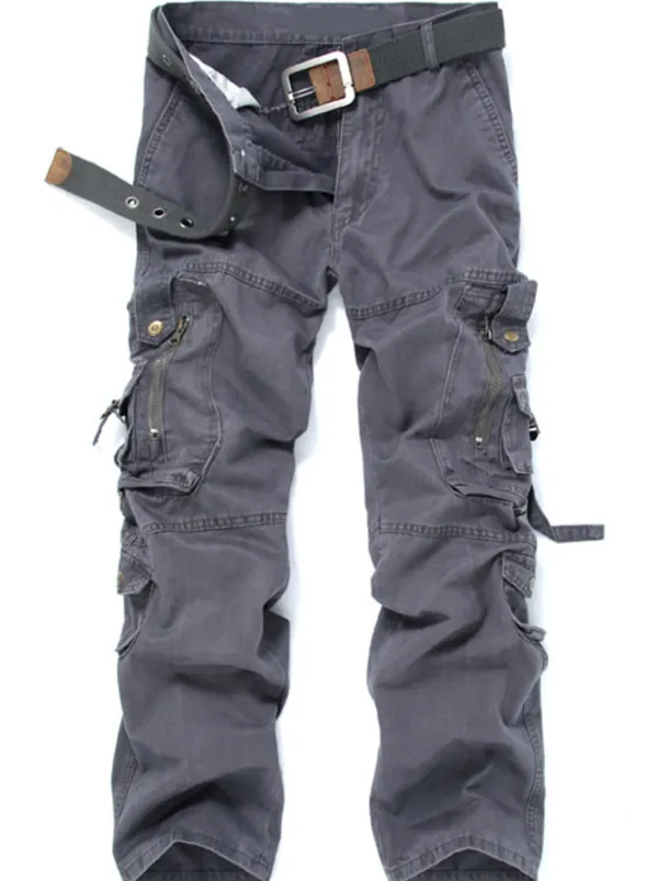 Men's Cargo Pants Cargo Trousers Trousers Multi Pocket Straight Leg Solid Colored Comfort Wearable Outdoor Daily 100% Cotton Sports Stylish ArmyGreen Black