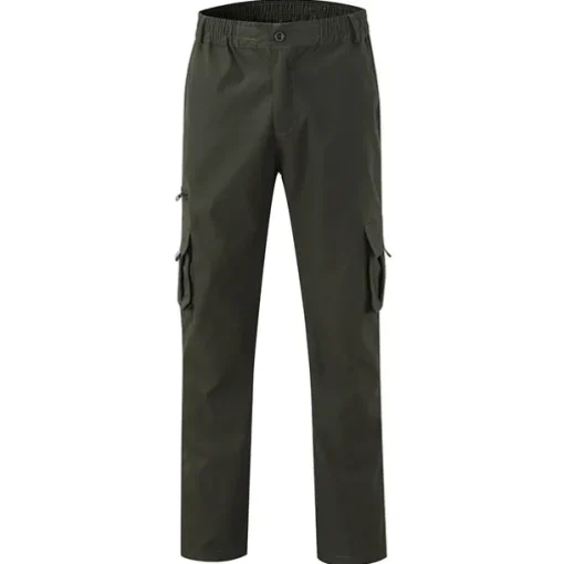 Men's Cargo Pants Cargo Trousers Work Pants Elastic Waist Multi Pocket Straight Leg Plain Work Simple Casual Navy ArmyGreen