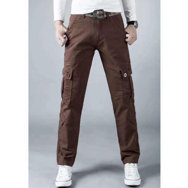 Men's Cargo Pants Combat Trousers 8 Pocket Plain Breathable Lightweight Full Length Casual Daily Trousers ArmyGreen Black Micro-elastic