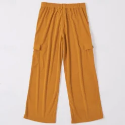 Men's Cargo Pants Corduroy Pants Trousers Casual Pants Pocket Elastic Waist Multi Pocket Plain Comfort Soft Full Length Outdoor Daily Going out Fashion Streetwear Black Brown Micro-elastic