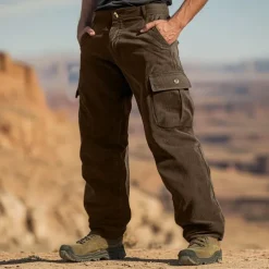 Men's Cargo Pants Corduroy Pants Trousers Baggy Pants Casual Pants Elastic Waist Multi Pocket Straight Leg Plain Comfort Soft Full Length Outdoor Casual Daily Fashion Streetwear Black Blue