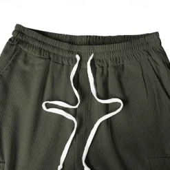 Men's Cargo Pants Corduroy Pants Trousers Straight Leg Sweatpants Elastic Waist Drawstring Multi Pocket Plain Wearable Outdoor Daily Camping & Hiking Fashion Classic Black Army Green
