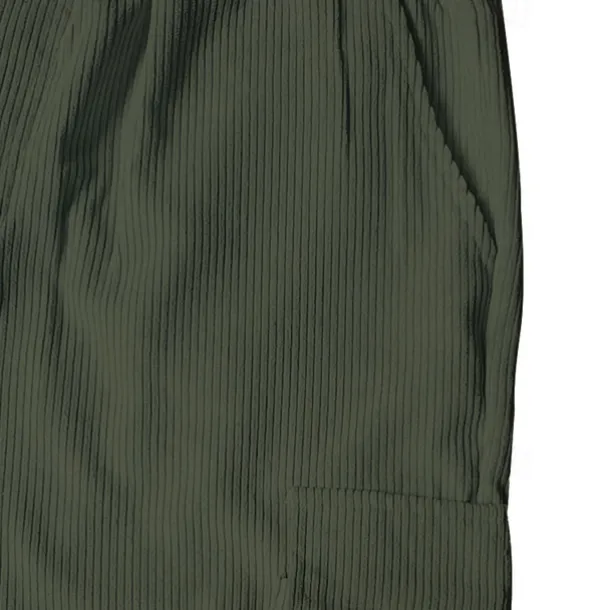 Men's Cargo Pants Corduroy Pants Trousers Straight Leg Sweatpants Elastic Waist Drawstring Multi Pocket Plain Wearable Outdoor Daily Camping & Hiking Fashion Classic Black Army Green