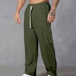 Men's Cargo Pants Corduroy Pants Tactical Pants Trousers Elastic Waist Drawstring Multi Pocket Plain Wearable Outdoor Daily Camping & Hiking Fashion Classic Black Army Green