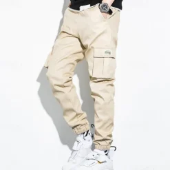 Men's Cargo Pants Joggers Trousers Drawstring Elastic Waist Multi Pocket Plain Wearable Outdoor Daily Camping & Hiking Fashion Classic Black Army Green