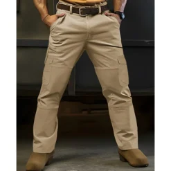 Men's Cargo Pants Tactical Pants Trousers Multi Pocket Plain Comfort Wearable Casual Daily Holiday Sports Basic Black Brown