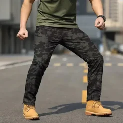 Men's Cargo Pants Tactical Pants Trousers Buttons Multi Pocket Camouflage Wearable Outdoor Daily Camping & Hiking Fashion Classic Black Brown