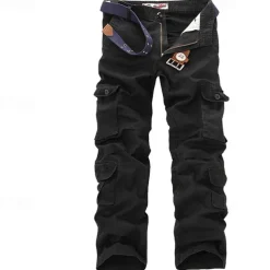 Men's Cargo Pants Tactical Pants Trousers Buttons Multi Pocket Plain Wearable Outdoor Daily Camping & Hiking Fashion Classic Black Army Green
