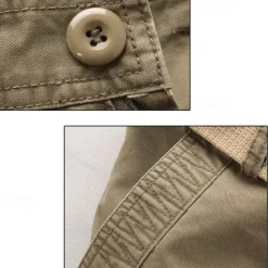 Men's Cargo Pants Tactical Pants Trousers Buttons Multi Pocket Plain Wearable Outdoor Daily Camping & Hiking Fashion Classic Black Army Green