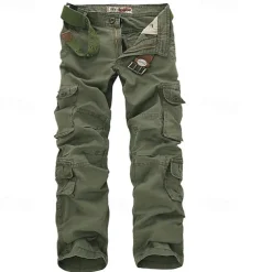 Men's Cargo Pants Tactical Pants Trousers Buttons Multi Pocket Plain Wearable Outdoor Daily Camping & Hiking Fashion Classic Black Army Green