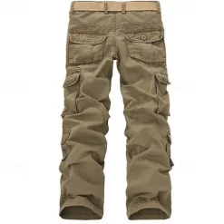 Men's Cargo Pants Tactical Pants Trousers Buttons Multi Pocket Plain Wearable Outdoor Daily Camping & Hiking Fashion Classic Black Army Green