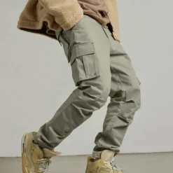 Men's Cargo Pants Trousers Elastic Waist Multi Pocket Plain Wearable Outdoor Daily Camping & Hiking Fashion Classic Black Army Green