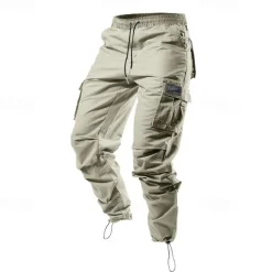 Men's Cargo Pants Trousers Elastic Waist Multi Pocket Plain Wearable Outdoor Daily Camping & Hiking Fashion Classic Black Army Green