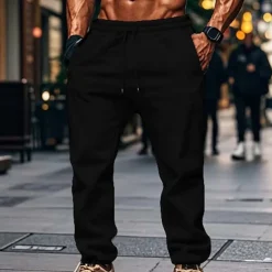 Men's Cargo Pants Trousers Elastic Waist Multi Pocket Plain Wearable Outdoor Daily Camping & Hiking Fashion Classic Black Army Green