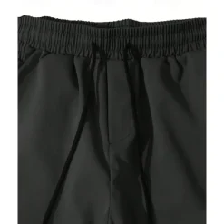 Men's Cargo Pants Trousers Elastic Waist Multi Pocket Plain Wearable Outdoor Daily Casual Dark Brown Black