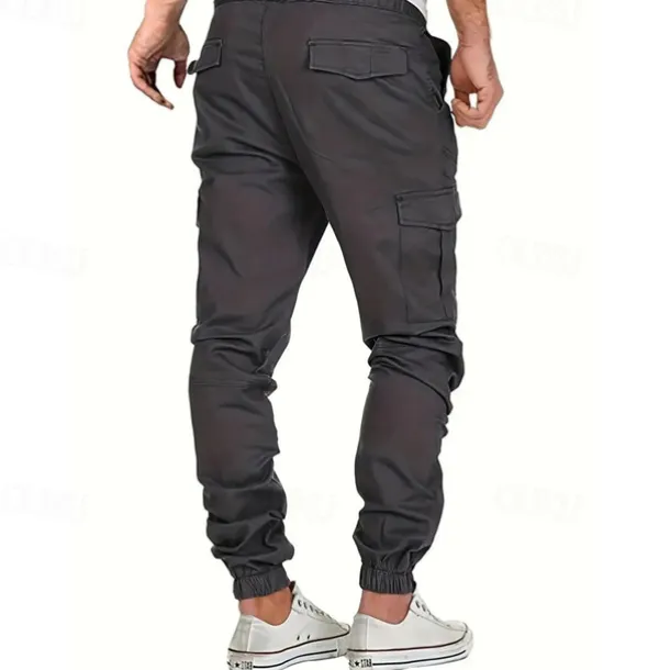 Men's Cargo Pants Trousers Drawstring Elastic Waist Multi Pocket Plain Wearable Outdoor Daily Camping & Hiking Fashion Classic Black Yellow