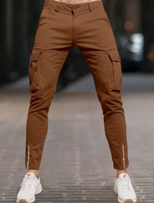 Men's Cargo Pants Trousers Chinos Summer Pants Casual Pants Zipper Plain Comfort Breathable Full Length Casual Daily Holiday Fashion Basic Black White Micro-elastic