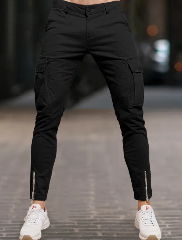 Men's Cargo Pants Trousers Chinos Summer Pants Casual Pants Zipper Plain Comfort Breathable Full Length Casual Daily Holiday Fashion Basic Black White Micro-elastic
