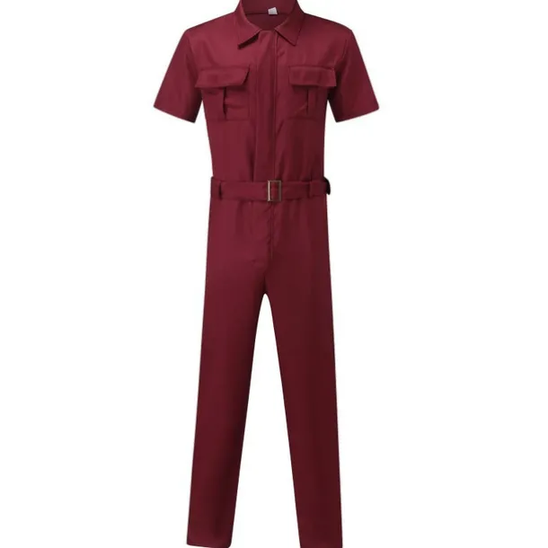 Men's Cargo Pants Work Pants Jumpsuit Rompers Solid Color Nightclub Streetwear Stylish Casual / Sporty Slim Black Wine