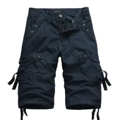 Men's Cargo Shorts Below Knee Length Shorts Capri Pants Hiking Shorts Multi Pocket Plain Calf-Length Daily Basic Big and Tall Wine Army Green