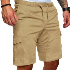 Men's Cargo Shorts Bermuda shorts Casual Shorts Drawstring Plain Comfort Breathable Casual Daily Holiday Fashion Classic Style Black Army Green