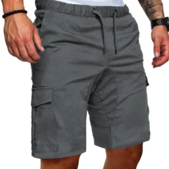 Men's Cargo Shorts Bermuda shorts Casual Shorts Drawstring Plain Comfort Breathable Casual Daily Holiday Fashion Classic Style Black Army Green
