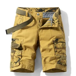 Men's Cargo Shorts Bermuda shorts with Side Pocket Multi Pocket Flap Pocket Solid Color Going out Streetwear Fashion Cargo Shorts ArmyGreen Blue
