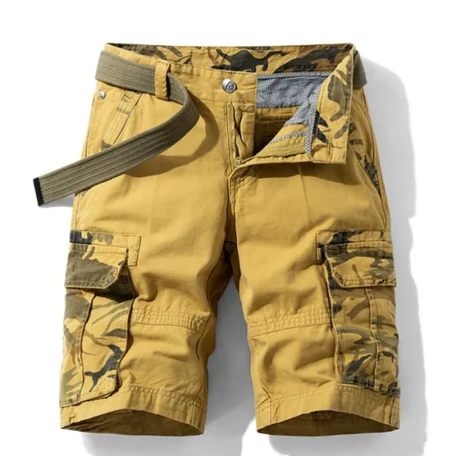 Men's Cargo Shorts Bermuda shorts with Side Pocket Multi Pocket Flap Pocket Solid Color Going out Streetwear Fashion Cargo Shorts ArmyGreen Blue