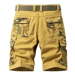 Men's Cargo Shorts Bermuda shorts with Side Pocket Multi Pocket Flap Pocket Solid Color Going out Streetwear Fashion Cargo Shorts ArmyGreen Blue
