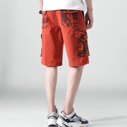 Men's Cargo Shorts Bermuda shorts with Side Pocket Multi Pocket Flap Pocket Solid Color Going out Streetwear Fashion Cargo Shorts ArmyGreen Blue