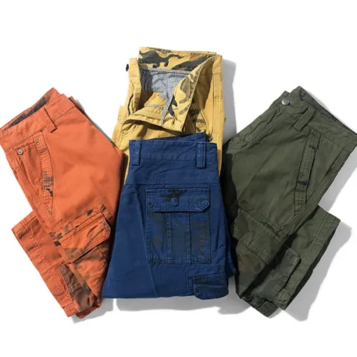 Men's Cargo Shorts Bermuda shorts with Side Pocket Multi Pocket Flap Pocket Solid Color Going out Streetwear Fashion Cargo Shorts ArmyGreen Blue