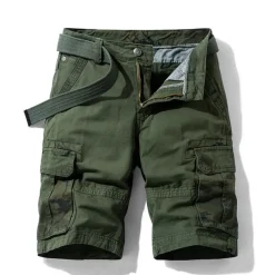Men's Cargo Shorts Bermuda shorts with Side Pocket Multi Pocket Flap Pocket Solid Color Going out Streetwear Fashion Cargo Shorts ArmyGreen Blue