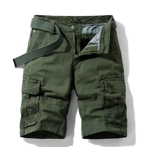 Men's Cargo Shorts Bermuda shorts with Side Pocket Multi Pocket Flap Pocket Solid Color Going out Streetwear Fashion Cargo Shorts ArmyGreen Blue