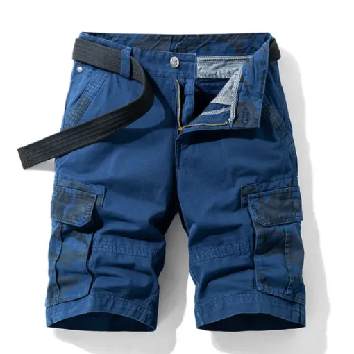 Men's Cargo Shorts Bermuda shorts with Side Pocket Multi Pocket Flap Pocket Solid Color Going out Streetwear Fashion Cargo Shorts ArmyGreen Blue