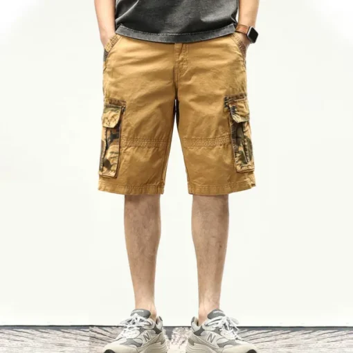 Men's Cargo Shorts Bermuda shorts with Side Pocket Multi Pocket Flap Pocket Solid Color Going out Streetwear Fashion Cargo Shorts ArmyGreen Blue