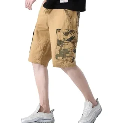 Men's Cargo Shorts Bermuda shorts with Side Pocket Multi Pocket Flap Pocket Solid Color Going out Streetwear Fashion Cargo Shorts ArmyGreen Blue