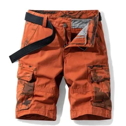 Men's Cargo Shorts Bermuda shorts with Side Pocket Multi Pocket Flap Pocket Solid Color Going out Streetwear Fashion Cargo Shorts ArmyGreen Blue